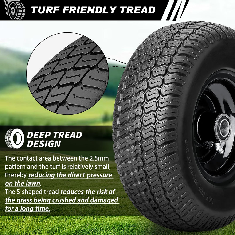 RIHYTAC wheel installed on a zero-turn mower ensuring no-flat performance