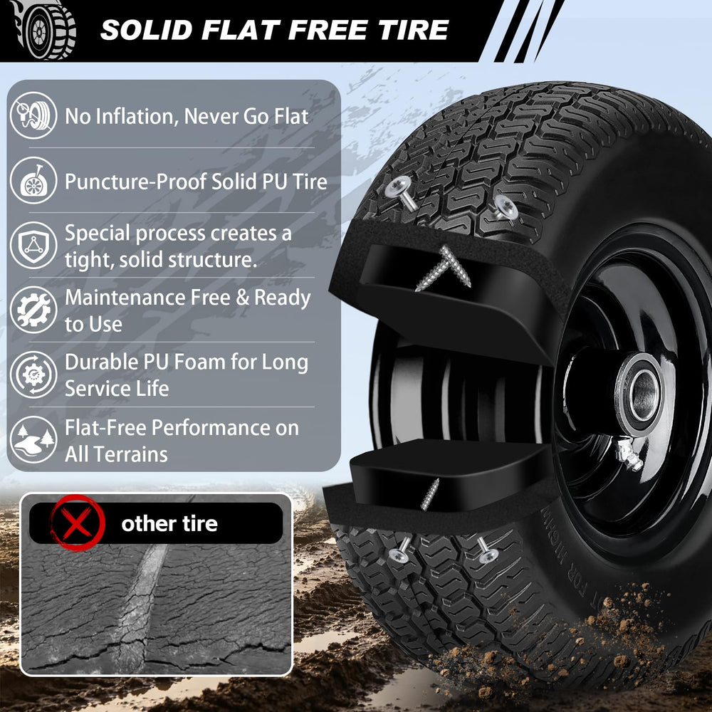 RIHYTAC side profile on grass illustrating flat-free stability and even roll