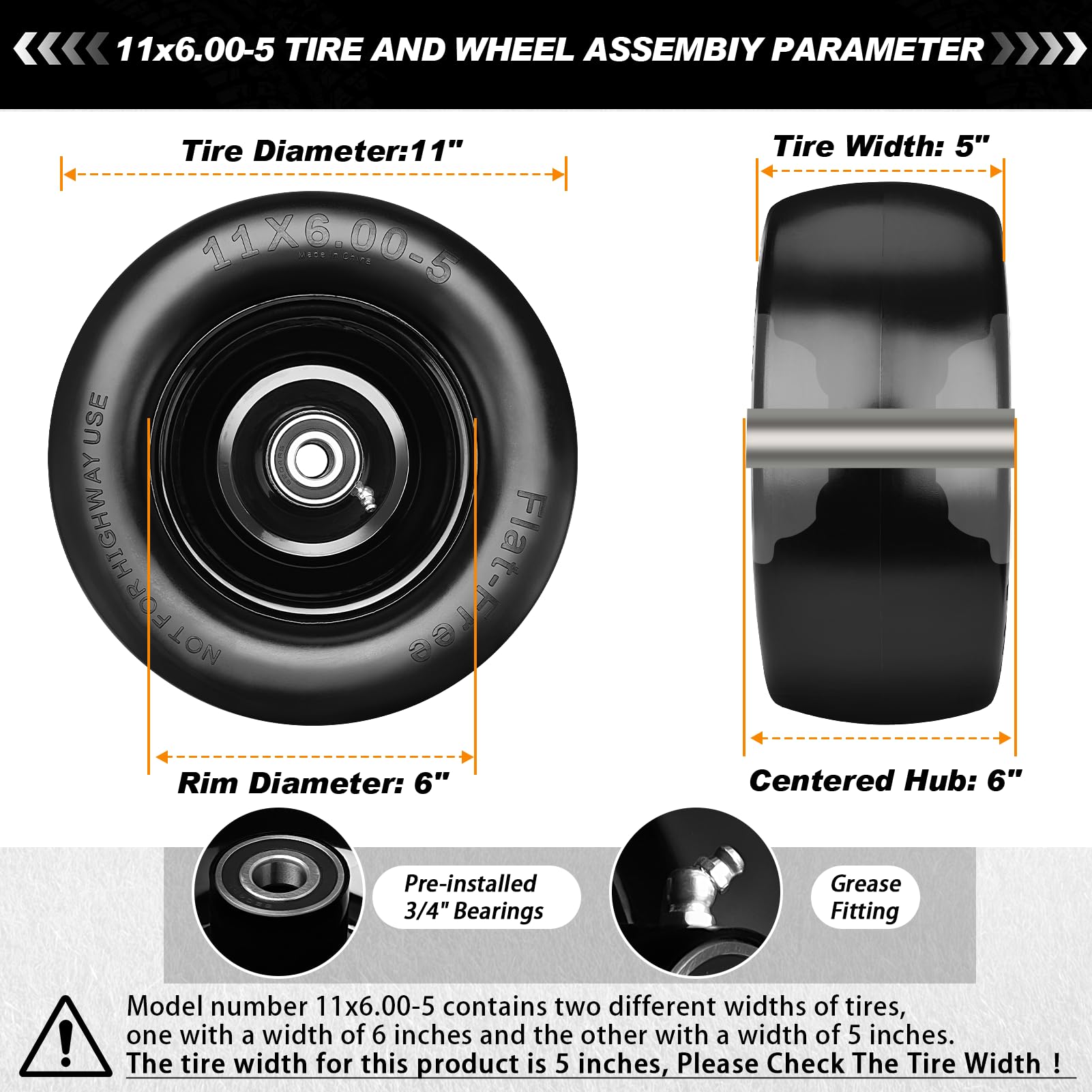RIHYTAC side profile highlighting smooth tread that minimizes lawn damage