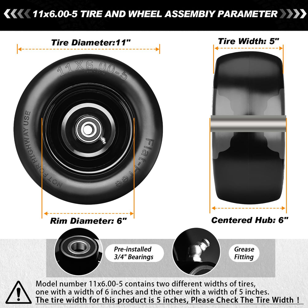 RIHYTAC side profile highlighting smooth tread that minimizes lawn damage