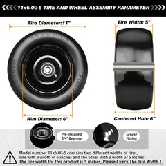 RIHYTAC side profile highlighting smooth tread that minimizes lawn damage