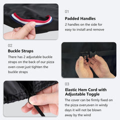 Rileytee back buckle strap detail demonstrating windproof secure fastening