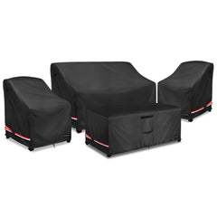 Rileytee loveseat cover front view showing full protection and weather resistance