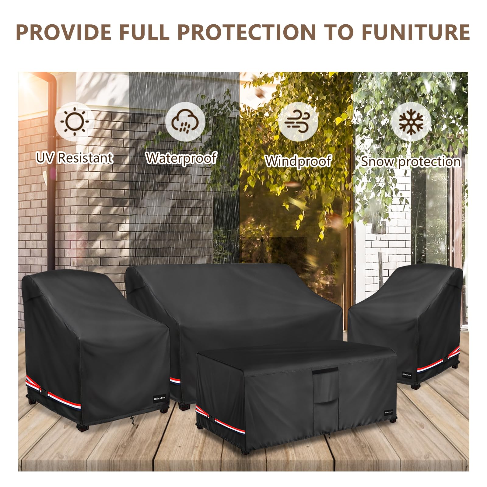 Rileytee cover beside chair to show size scale and coverage assurance