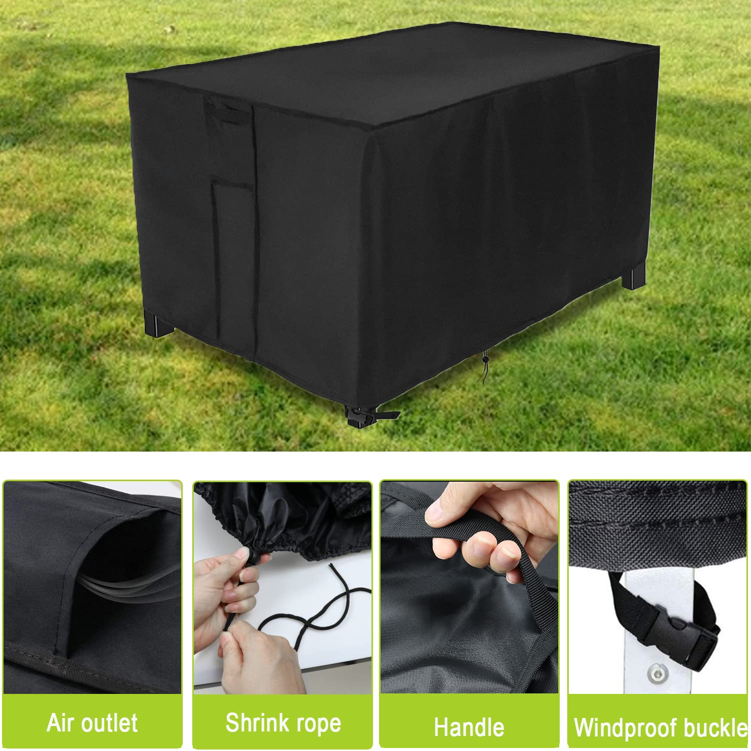 Rilime close-up of 420D fabric texture and silver undercoating, highlights waterproof protection
