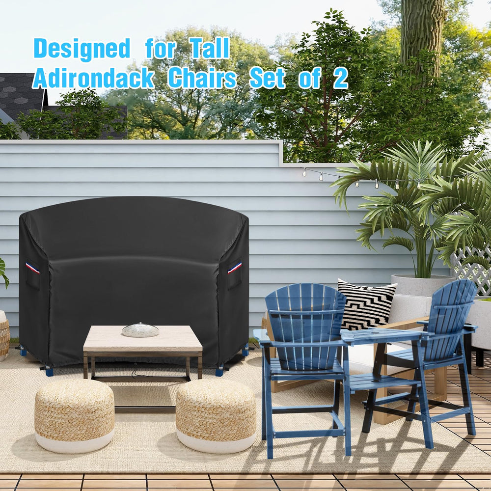 Rilime covered chairs in rainy backyard keeping seats dry and clean