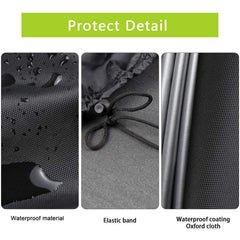 Rilime drawstring and buckle fasteners securing cover against wind and movement