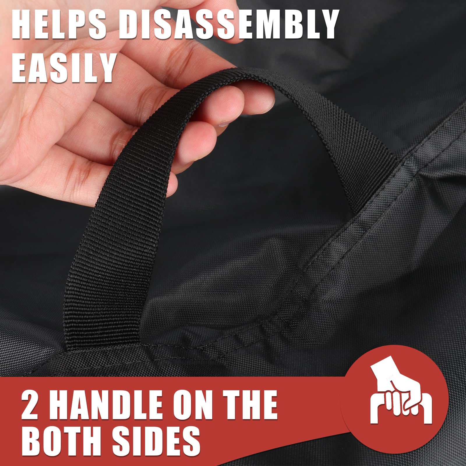 Rilime elastic hem rope detail securing cover tightly against wind