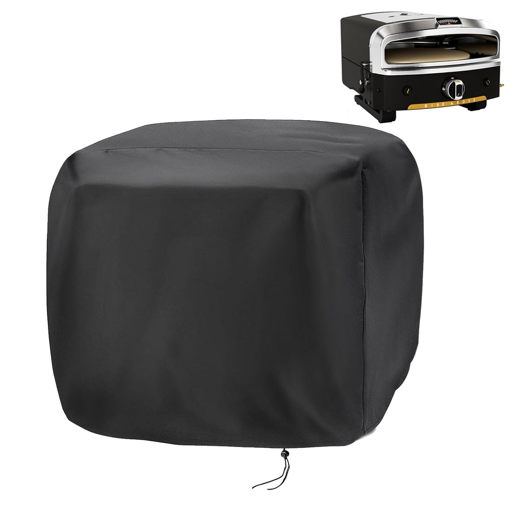 Rilime front view of pizza oven cover showing full protection and weather resistance