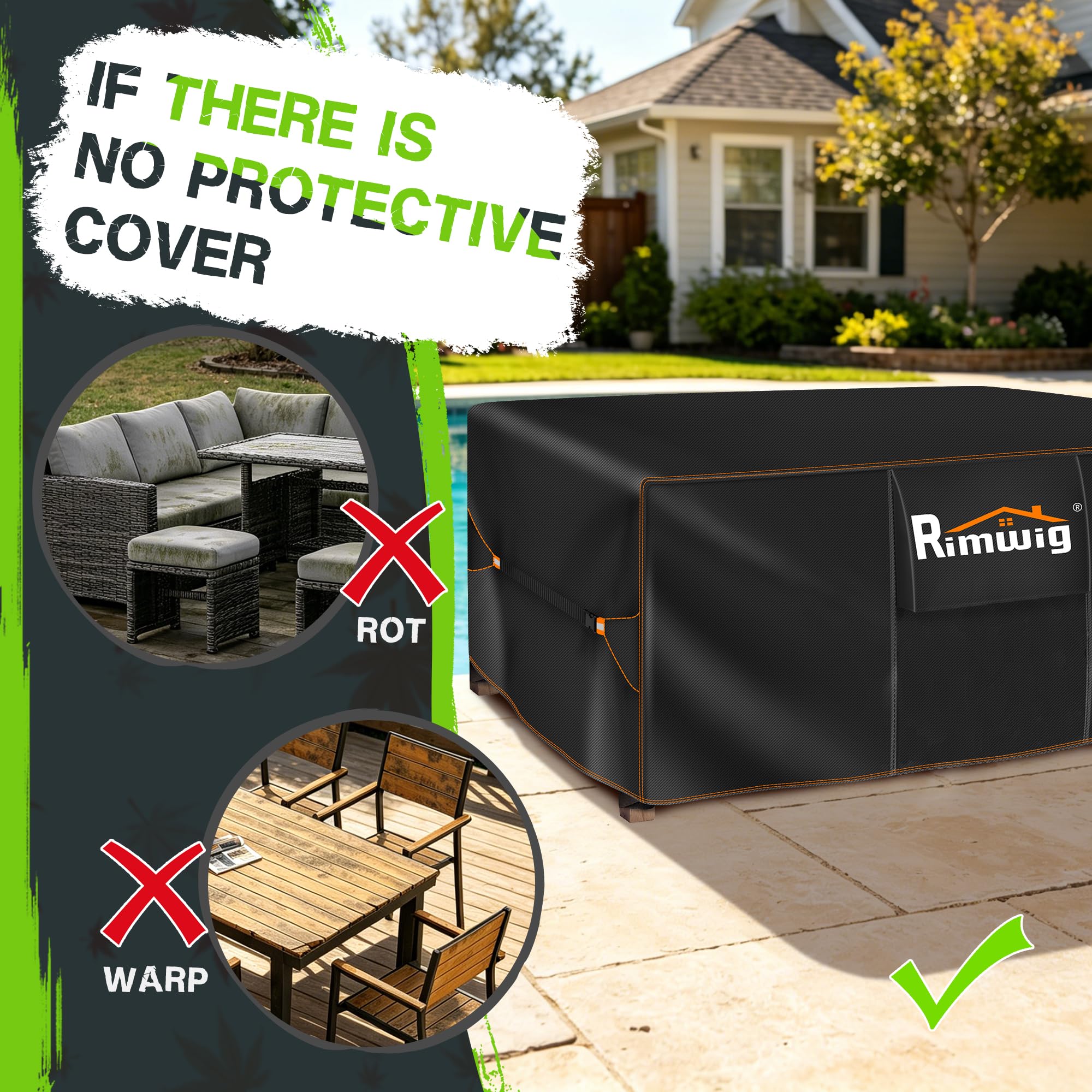 Rimwig underside PVC-coated fabric detail for moisture protection