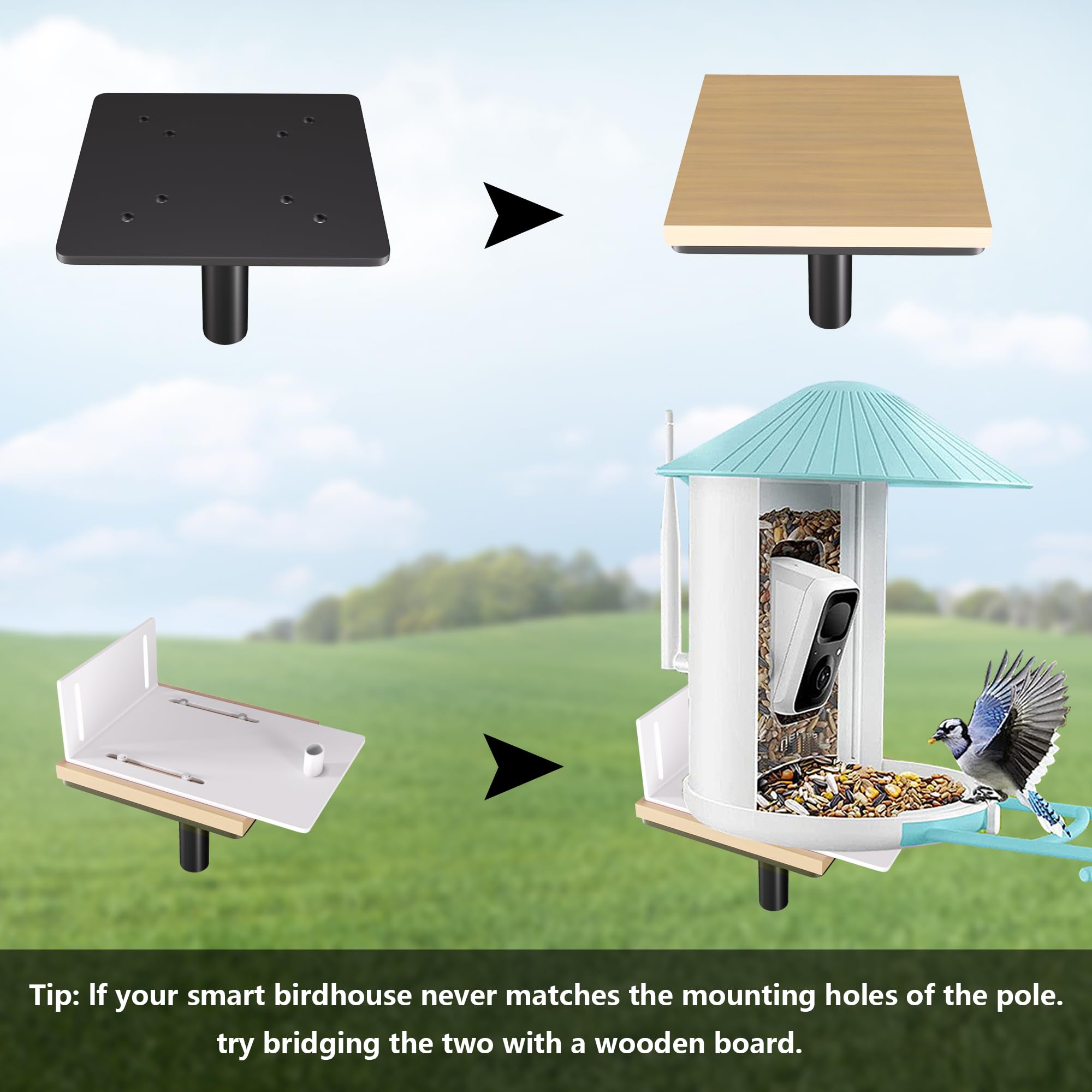 RINLAIN pole segments and included screws for easy assembly