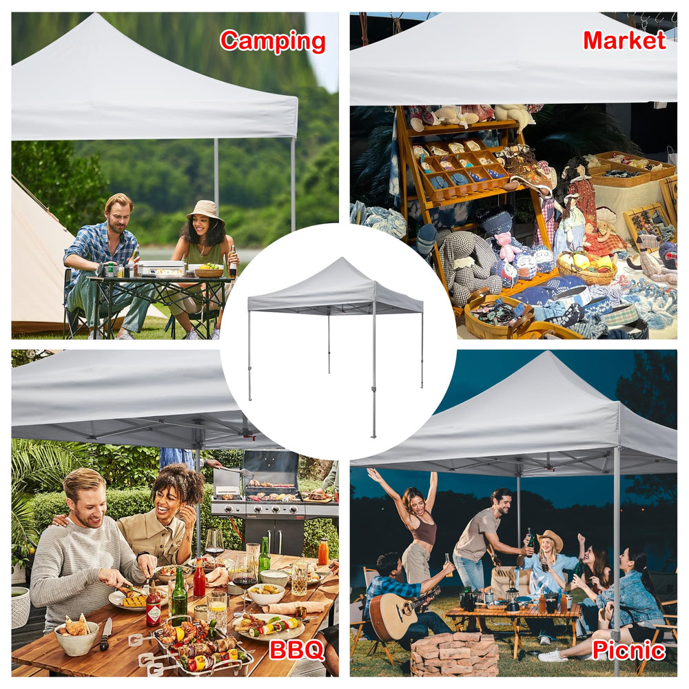 Rinling canopy top over patio setting creating comfortable outdoor shelter