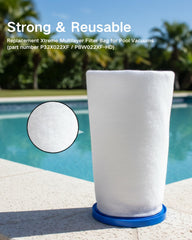 RINMEE filter bag installed in handheld Pool Blaster demonstrating compatibility and secure fit