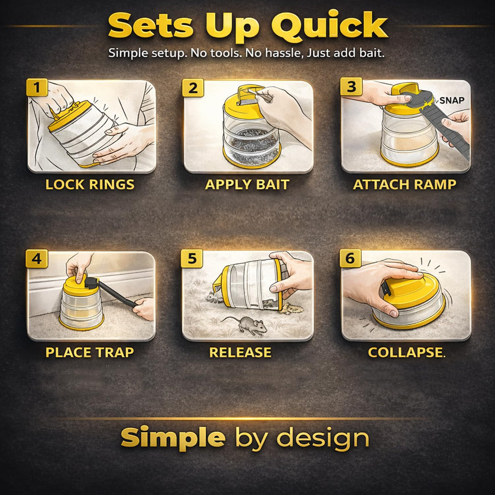 RinneTraps scale comparison with hand to show compact size and easy placement benefit
