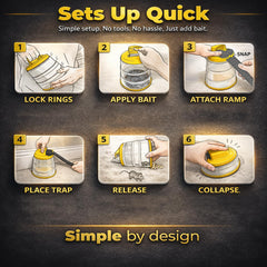 RinneTraps scale comparison with hand to show compact size and easy placement benefit