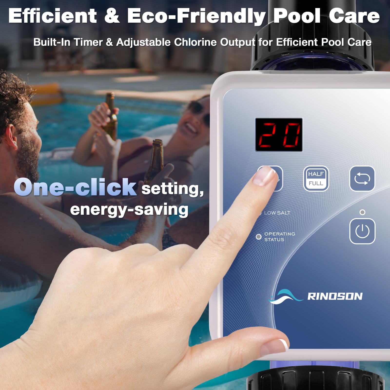Rinoson size and scale comparison with hand showing compact footprint and space-saving benefit