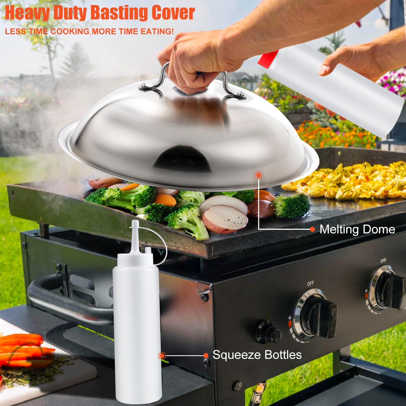 RINPIR melting dome in use on a hot griddle for faster melting and even heat