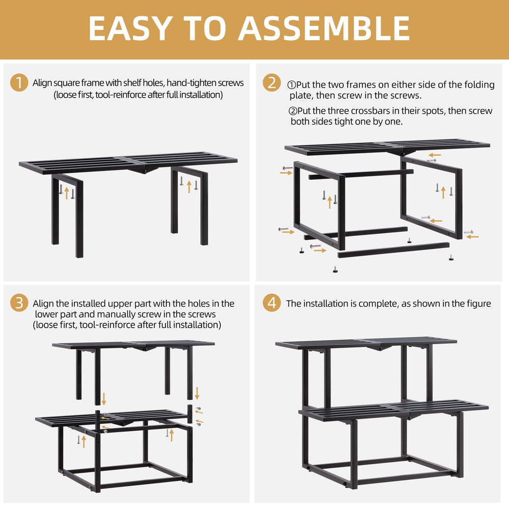 Rioneta included hardware and parts laid out, simple assembly benefit