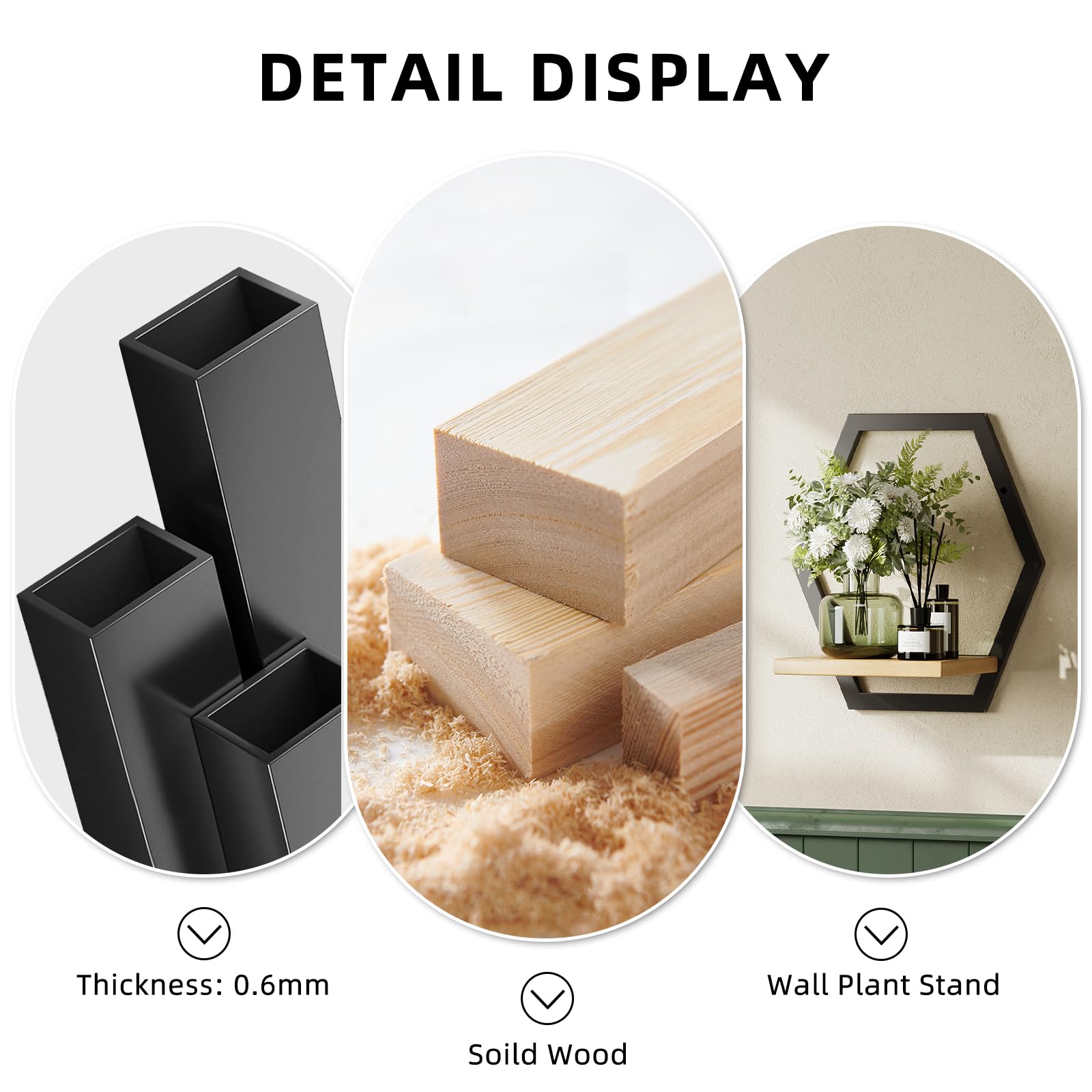 Rioneta shelf holding a potted plant demonstrating space-saving display