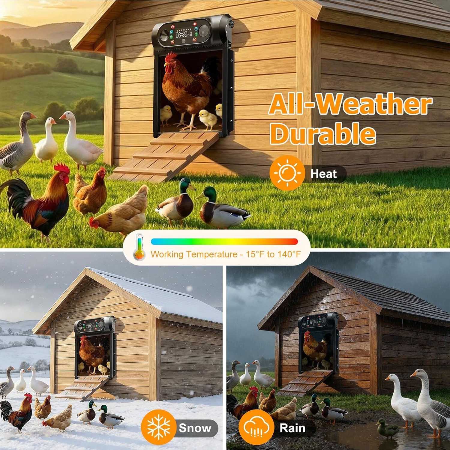 Ripom mounting hardware and install showing quick setup on wooden coops