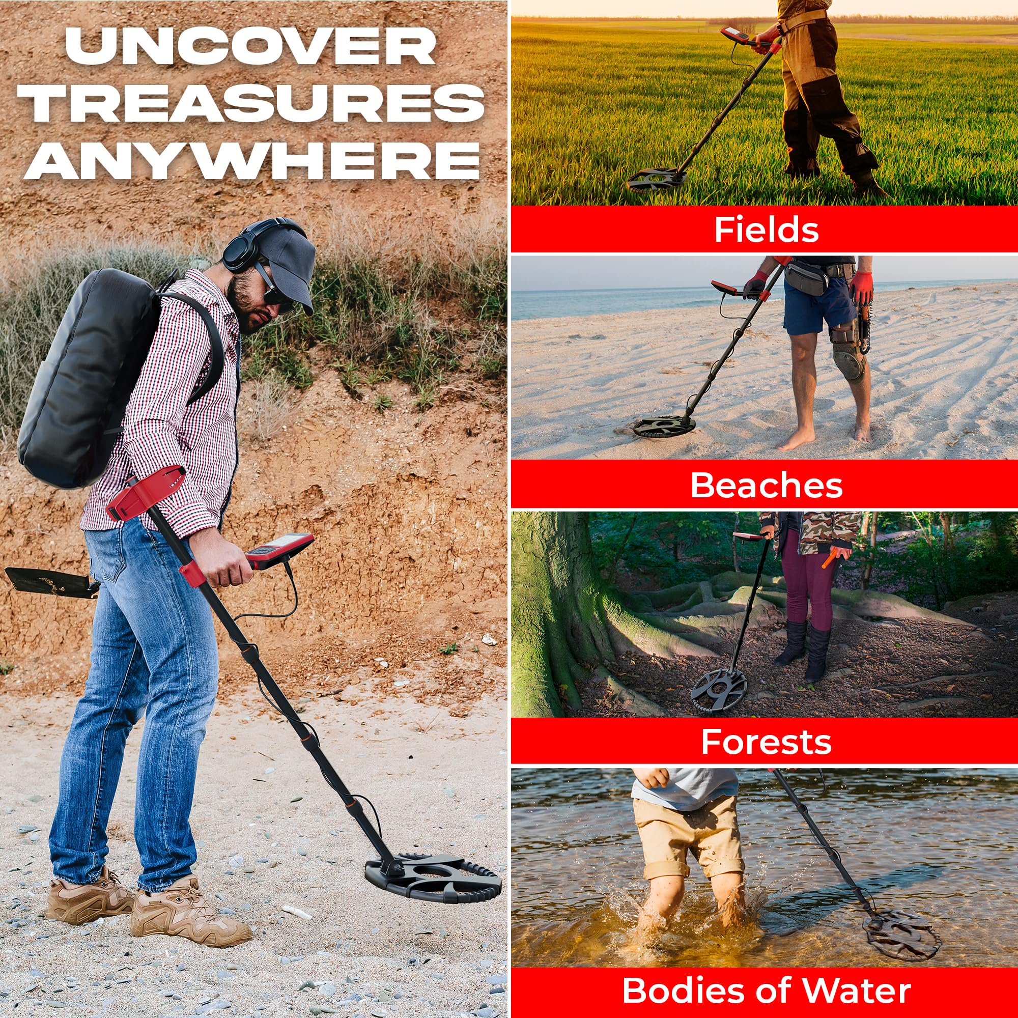 RipTic beach hunting lifestyle scene demonstrating wet-sand use