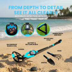 RIPTIC waterproof coil scanning wet sand for beach-friendly play
