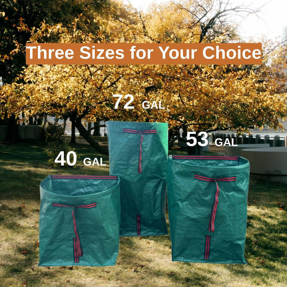 RISETEX filled bags standing in garden for efficient yard waste collection