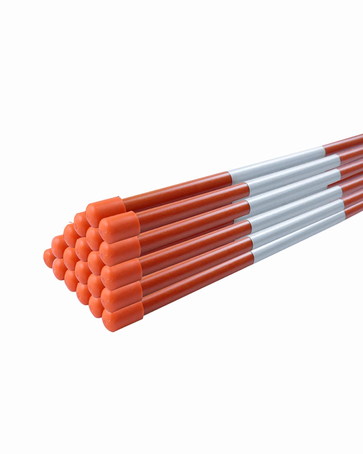 Riseuvo front view of 20-pack stakes showing bright orange benefit