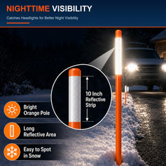 Riseuvo installed driveway markers at night improving driver guidance