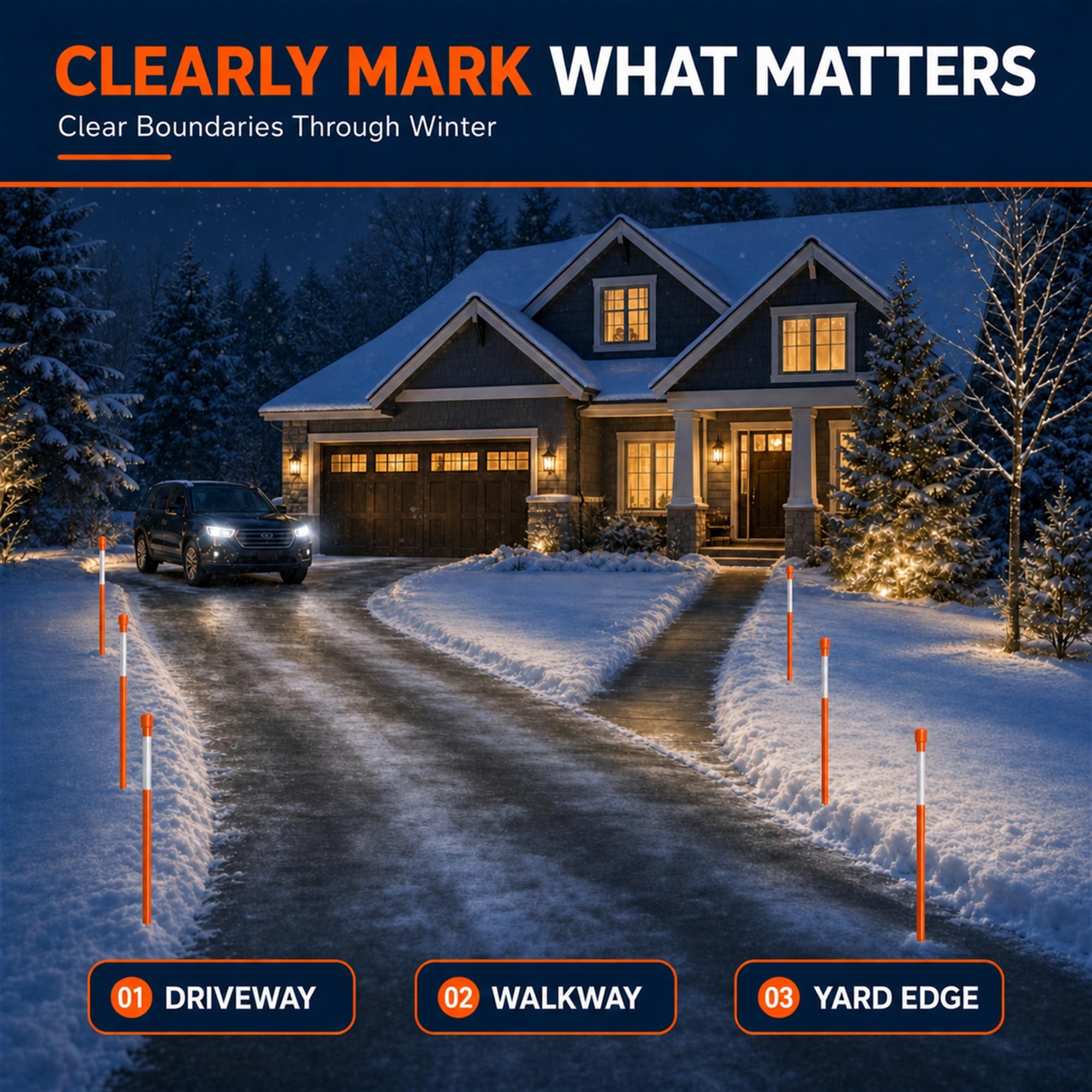Riseuvo stakes protecting mailbox and landscape reducing accidental damage