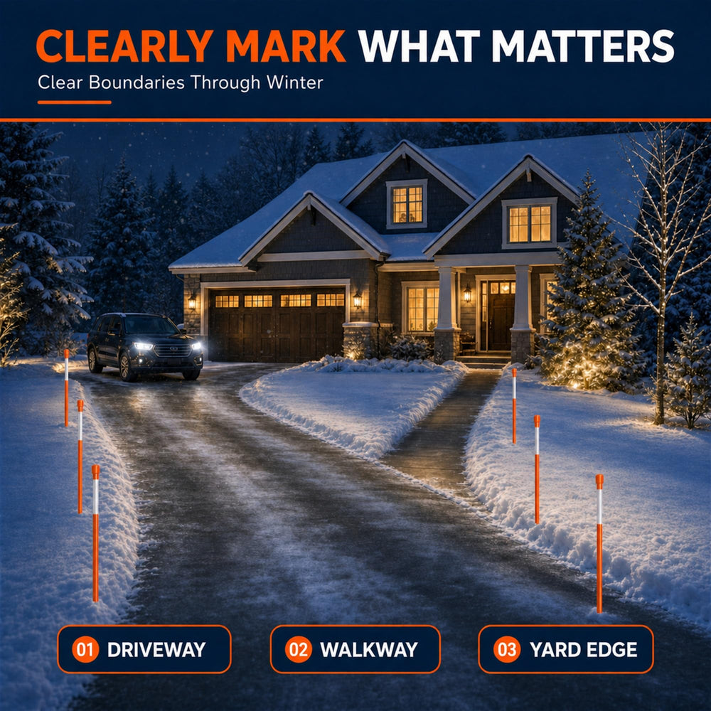 Riseuvo stakes protecting mailbox and landscape reducing accidental damage