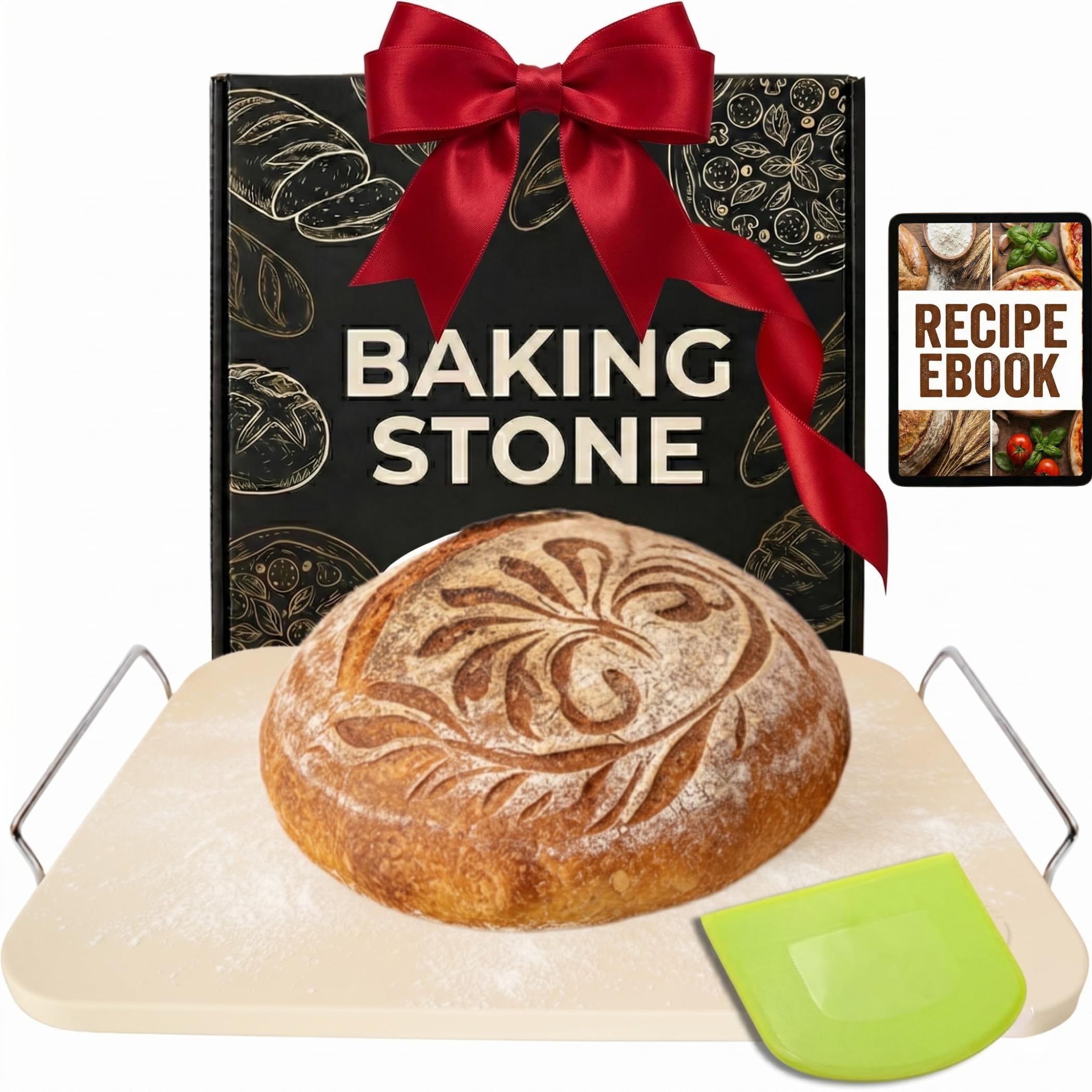 Ritual Life front view of rectangular baking stone for even crusts