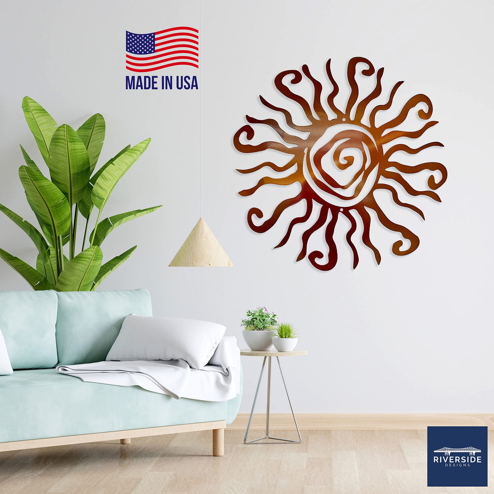 Riverside Designs Wacky Sun above bed showing cozy bedroom accent benefit