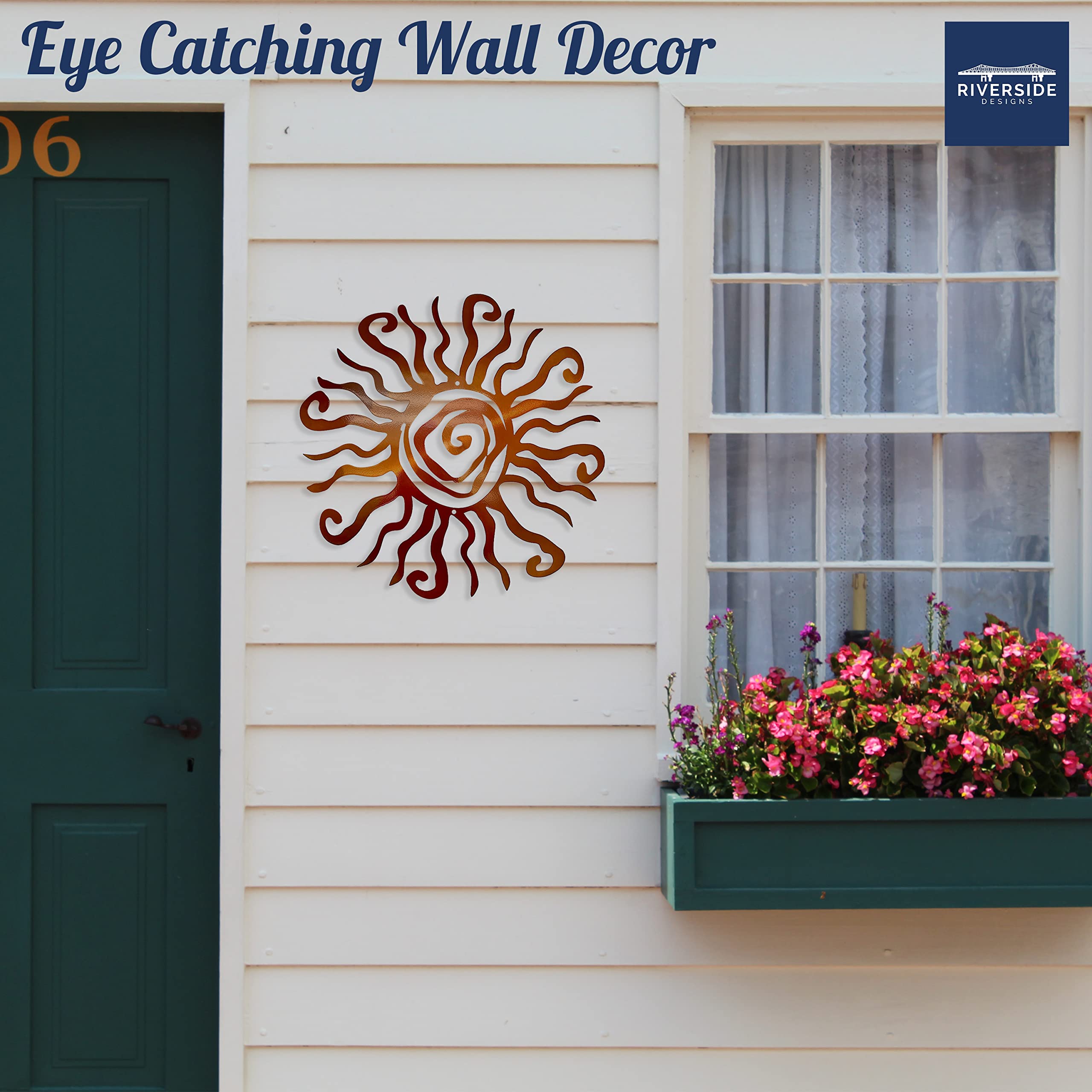 Riverside Designs copper finish detail showing durable color retention benefit