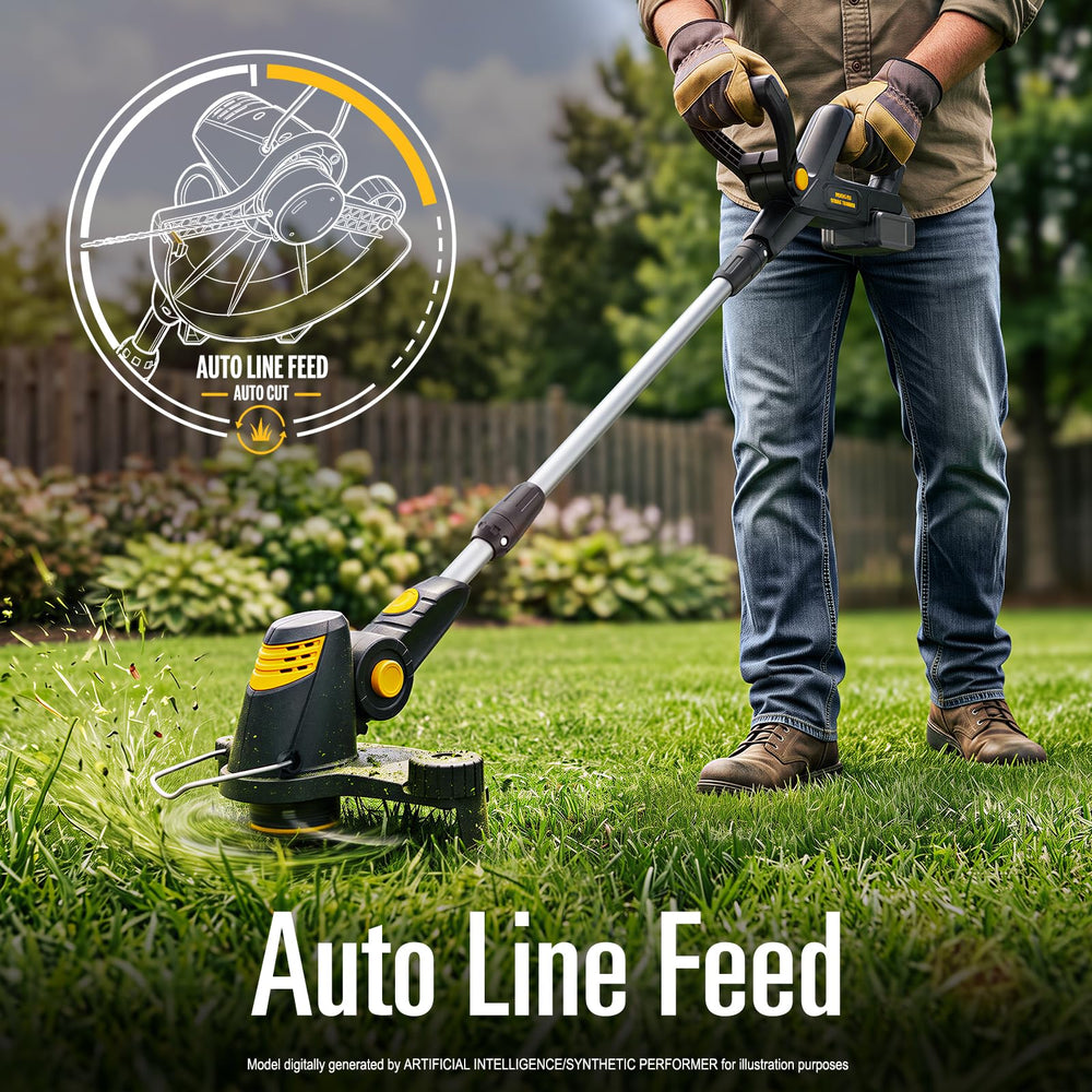 RKBUDOL mini mower attachment demonstrating neat narrow-mow benefit
