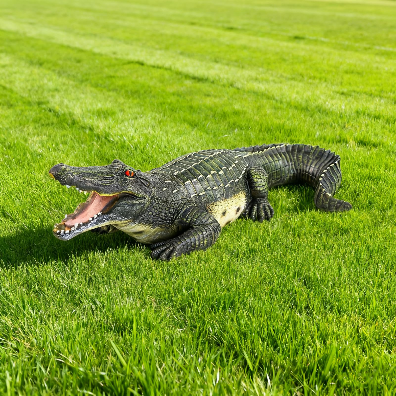 RKGOMDMU crocodile placed poolside creating playful, eye-catching decoration