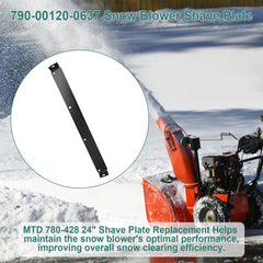 RKJFHIUR shave plate installed on snow blower demonstrating proper bolt-on fit and stability