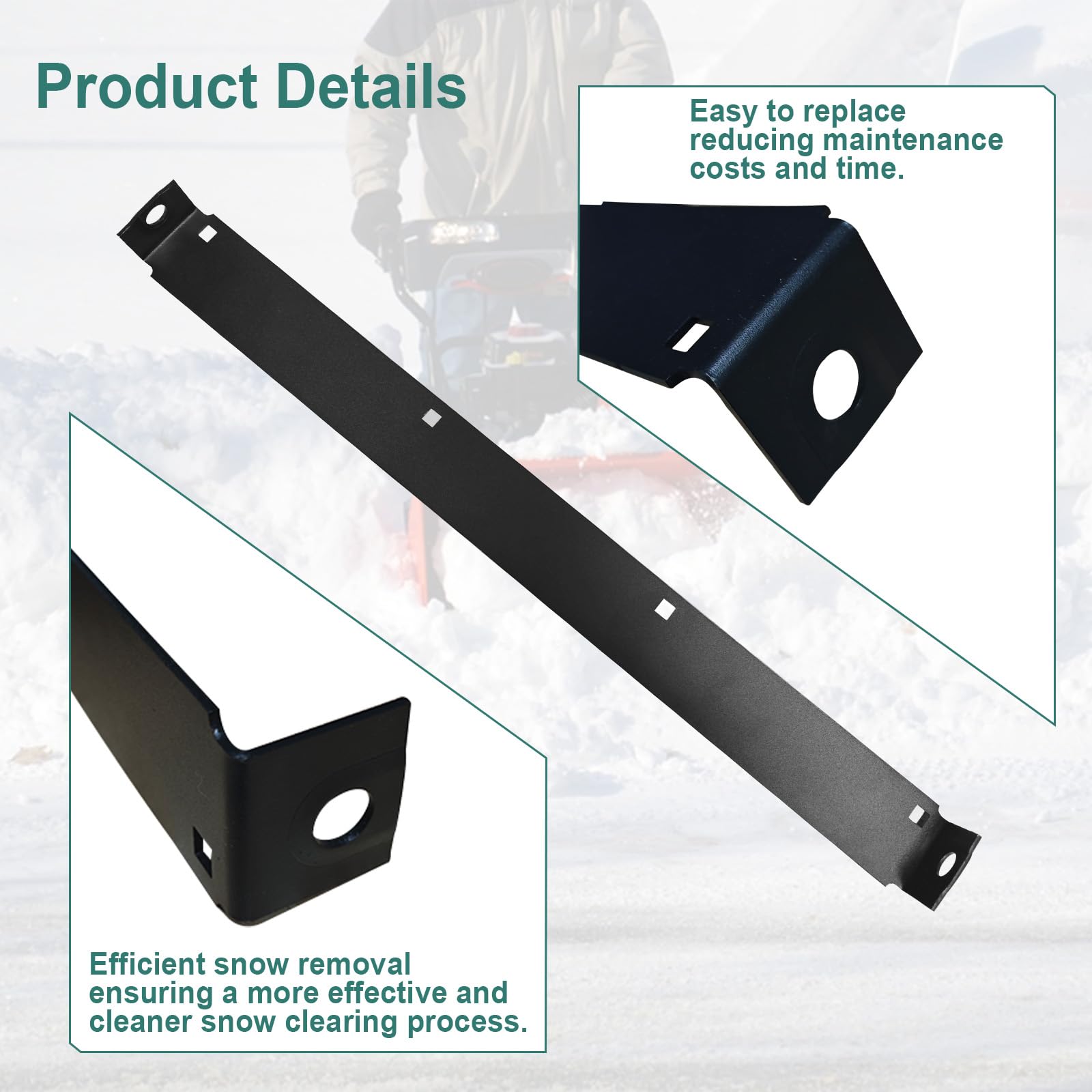RKJFHIUR shave plate alongside tape measure showing exact 24-inch length for correct replacement