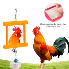 RLRICH coop swing suspended with chickens perching for active enrichment