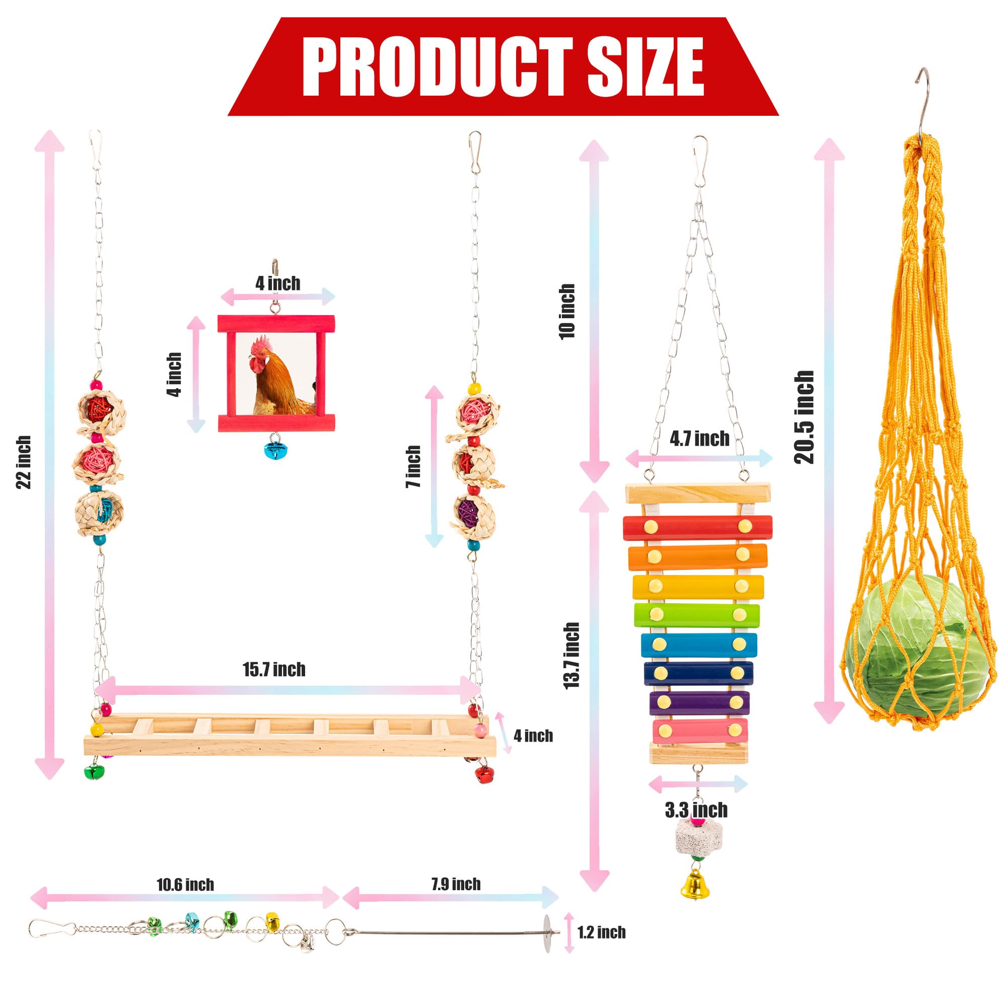 RLRICH vegetable hanger with skewers holding produce to encourage foraging