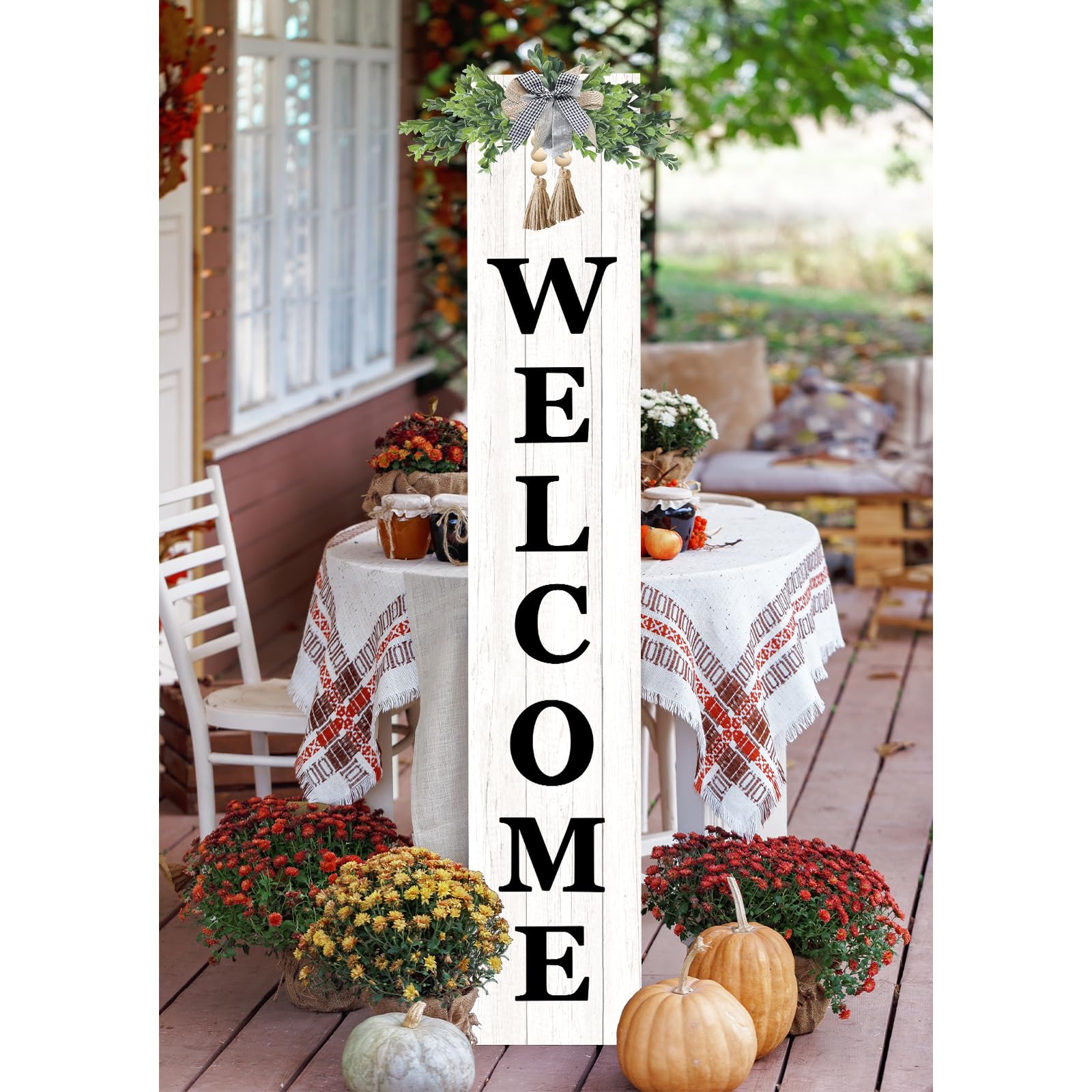 RLWangChao front view of white welcome sign enhancing curb appeal