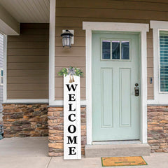 RLWangChao sign displayed on porch above door to show scale