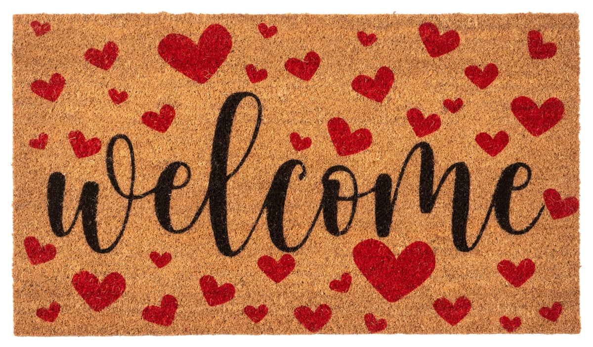 Rmeosye front view showing hearts and welcome for festive curb appeal