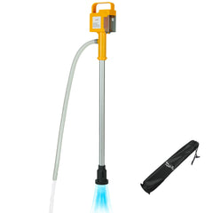 RMliging front view of cordless stick pump showing compact form and handle, easy portability