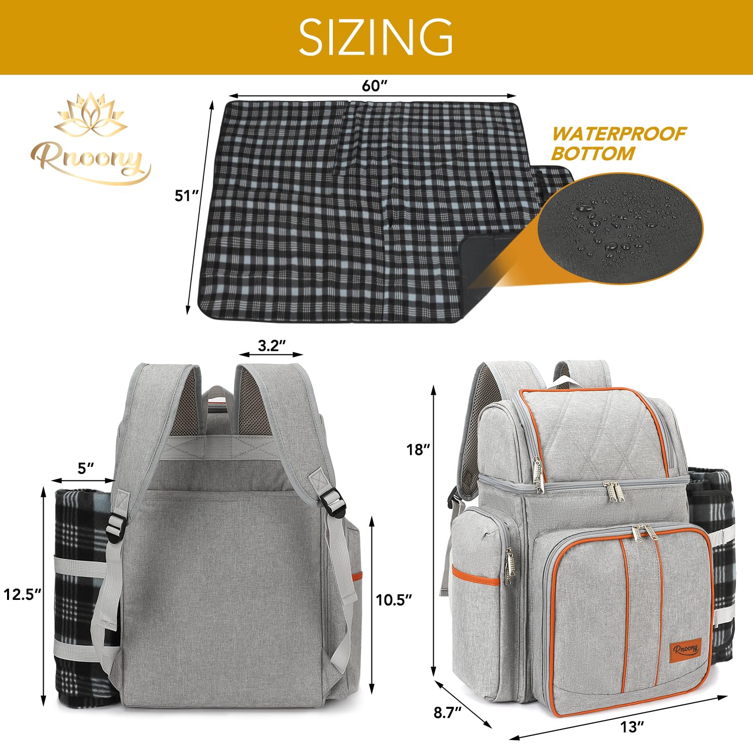 RNOONY insulated cooler open with food inside keeping items chilled