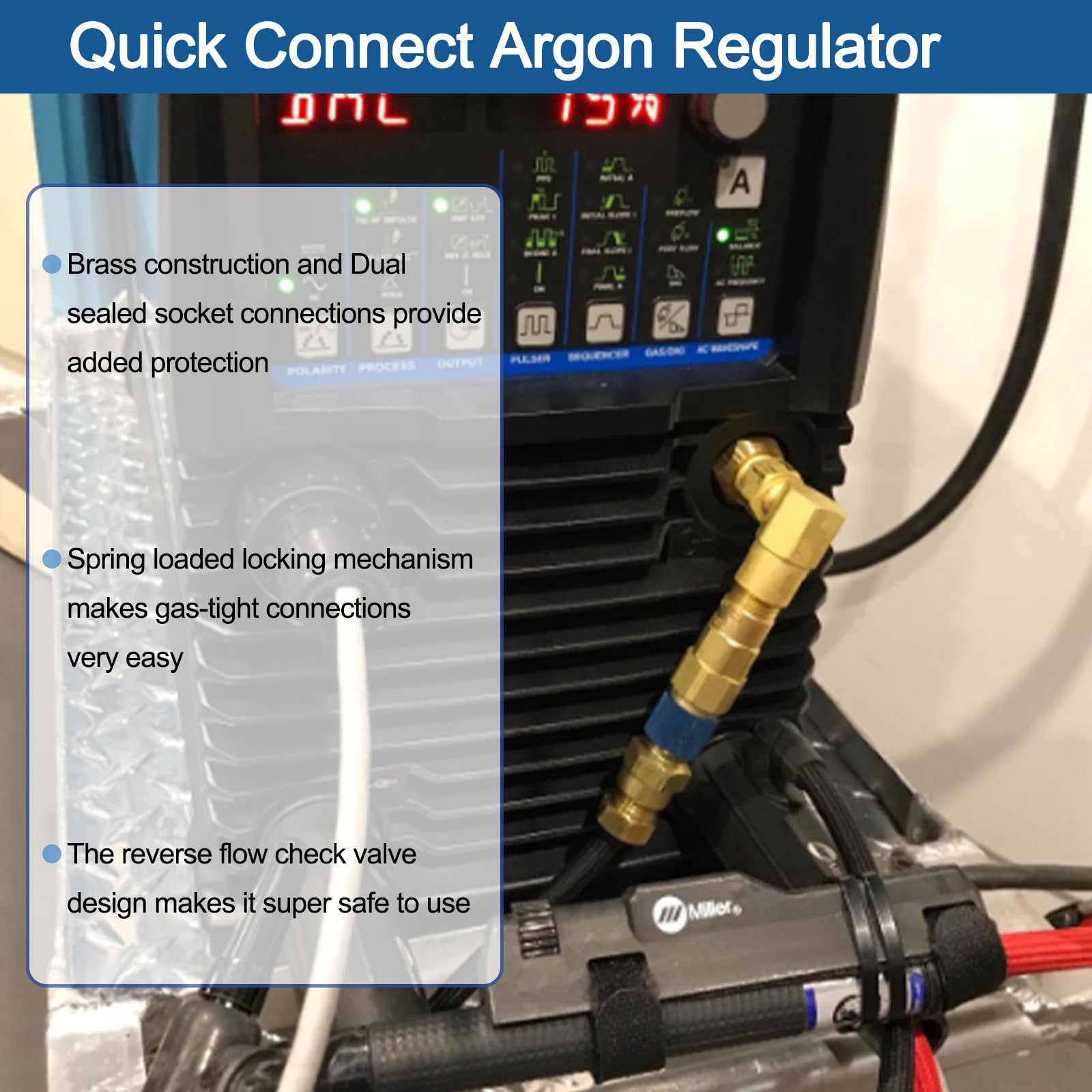 RO6G disconnected QDB33 plug showing reverse-flow valve preventing gas loss