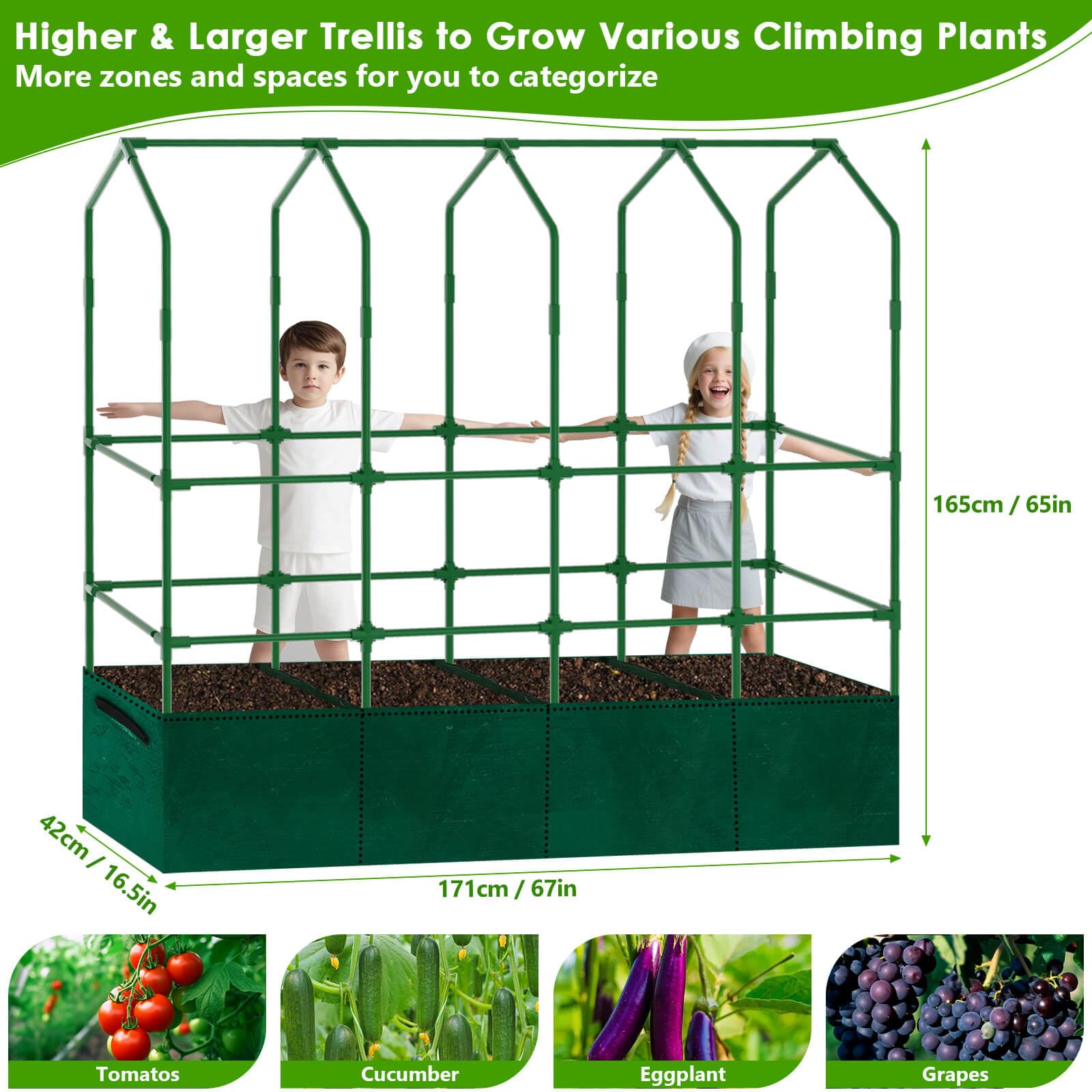 ROADPLUM coated steel pole close-up showing rustproof strength and secure plant support