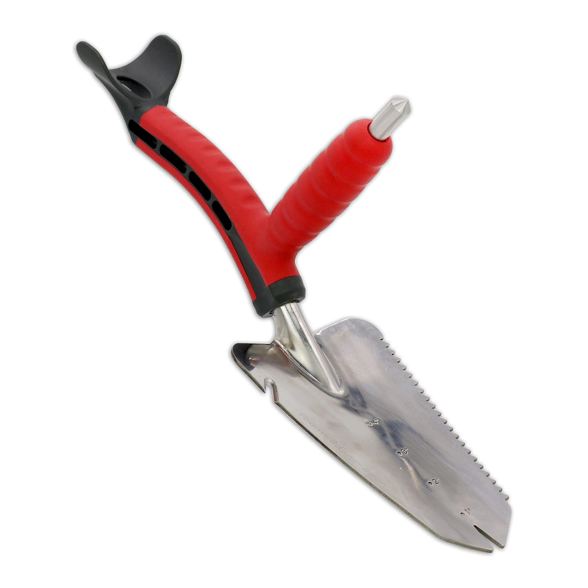 Roamwild front view showing full trowel and comfortable dual grips for versatile use