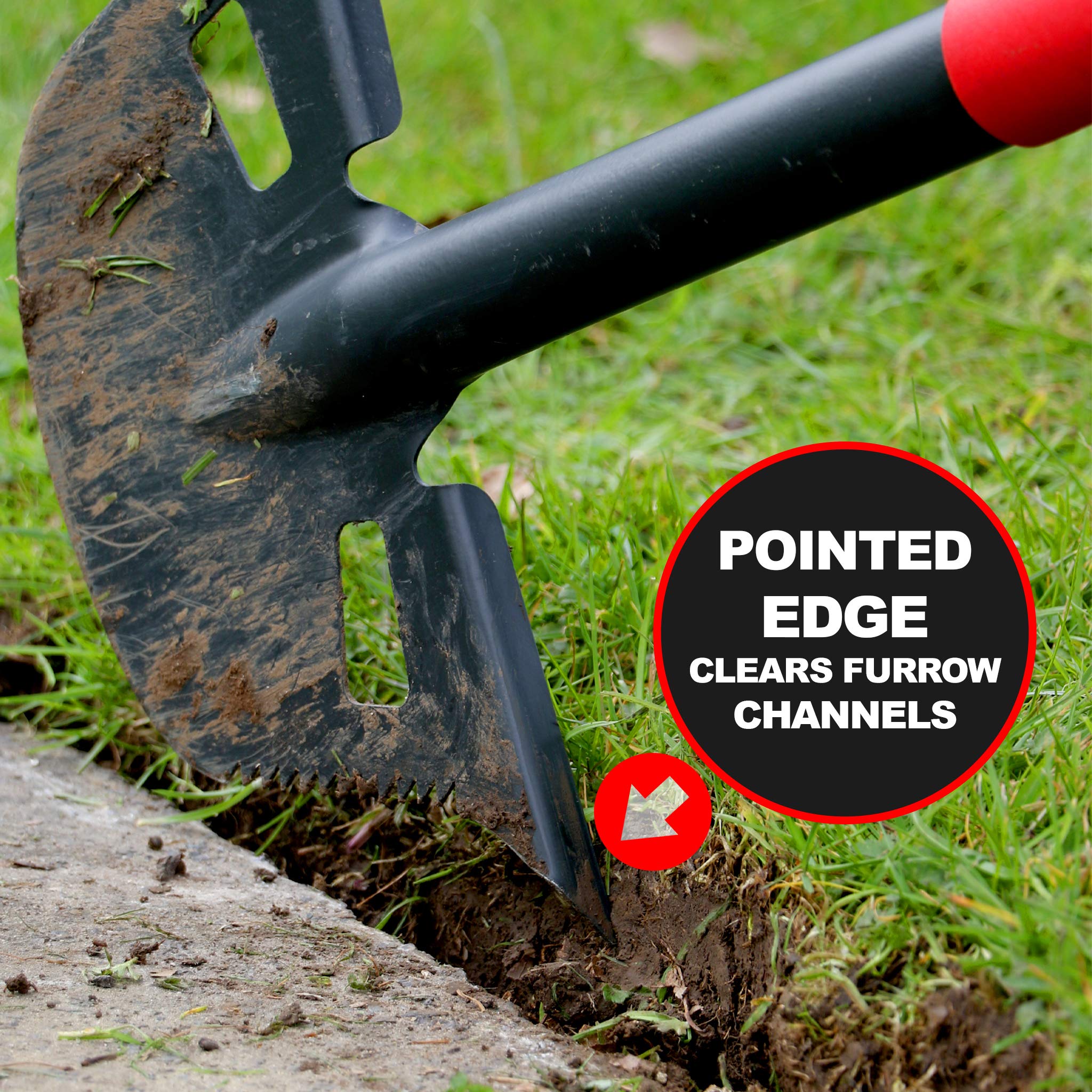 Roamwild tool in use creating a clean garden border quickly and neatly