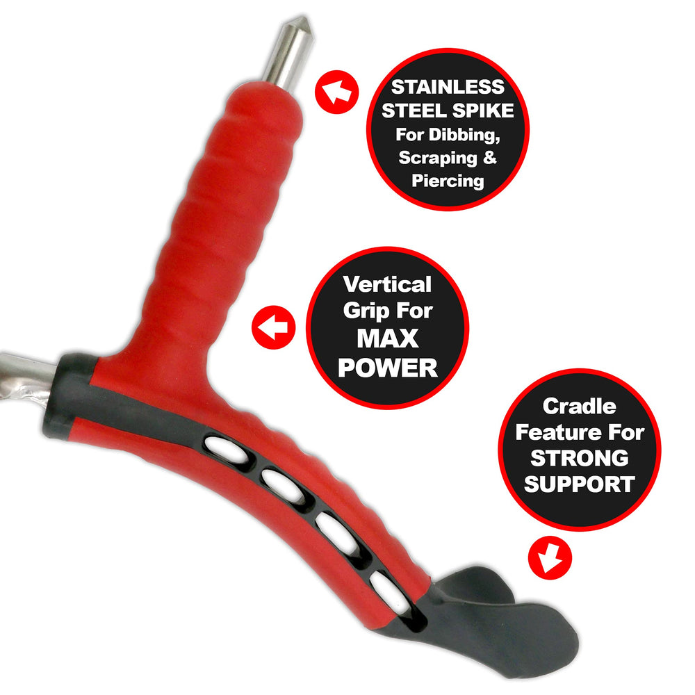 Roamwild spike end detail showing stainless steel dibber for making seed holes efficiently